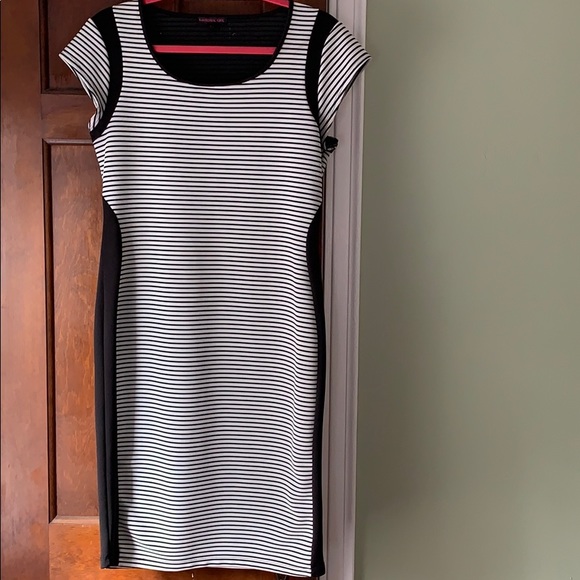 Material Girl Dresses & Skirts - Black and white striped bodycon dress